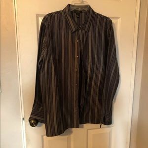 Alfani striped button down shirt.M